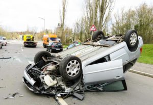 Car accident on the road side