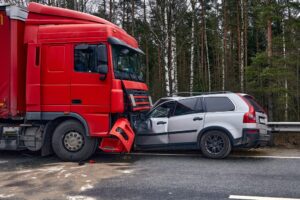 Collison between truck and car